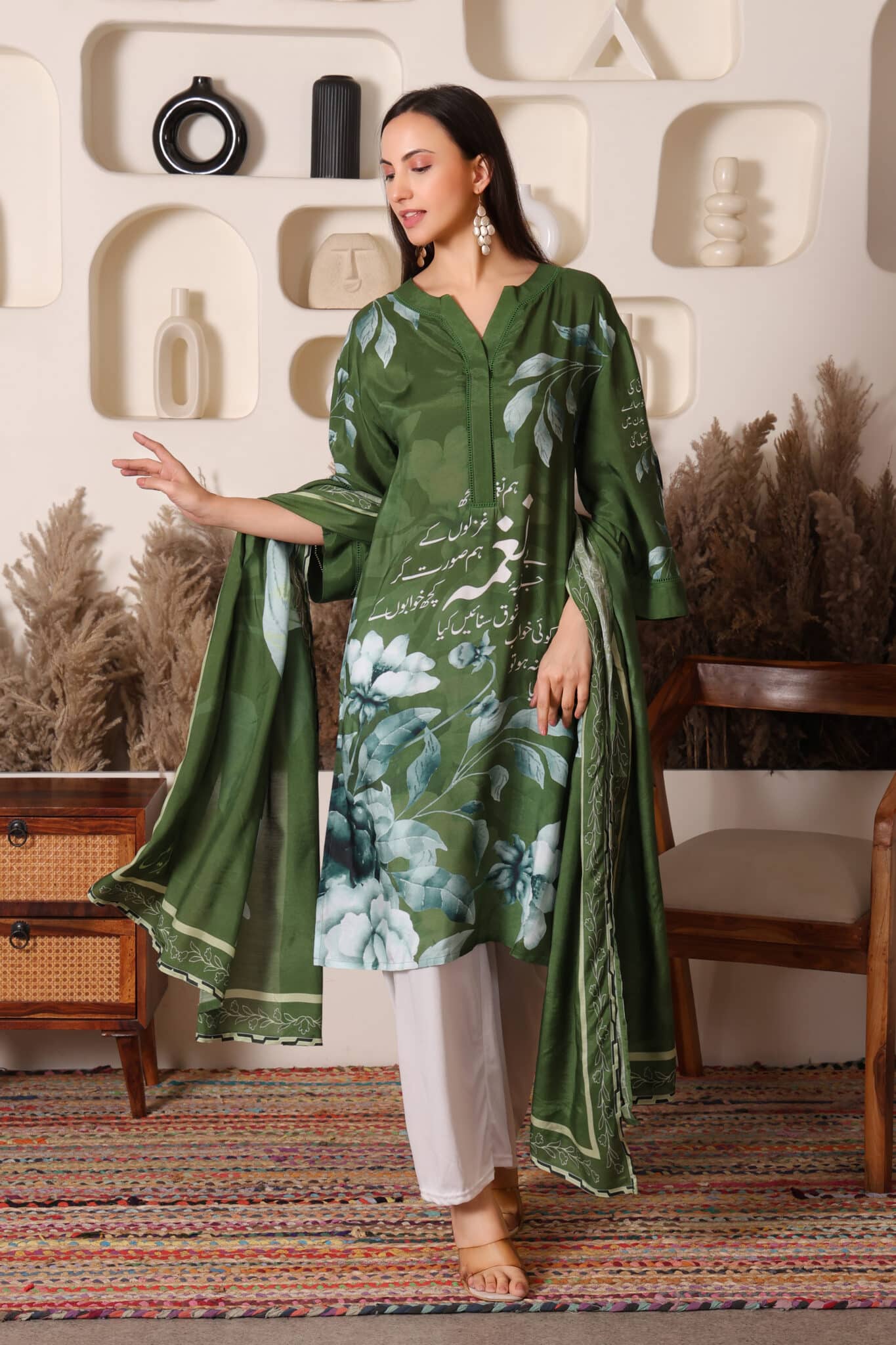 Kurti with Ladder Lace on Placket